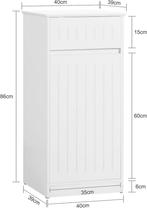2dekans | SoBuy - Laundry Cabinet - 40 x 39 x 86 cm - Wit, Ophalen of Verzenden, Zo goed als nieuw