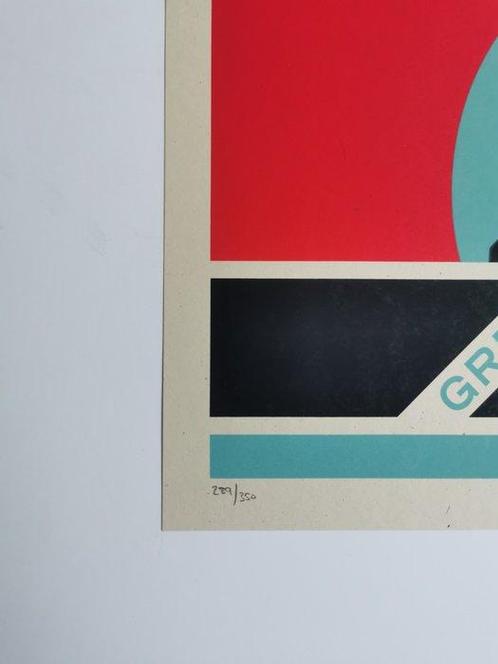 Shepard Fairey (OBEY) (1970) - Green Power Factory (Red), Antiek en Kunst, Kunst | Schilderijen | Modern