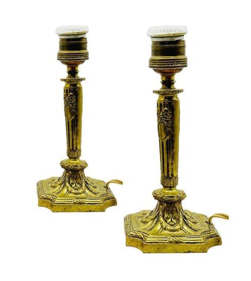 Lamp (2) - Verguld brons, Antiek en Kunst, Antiek | Overige Antiek