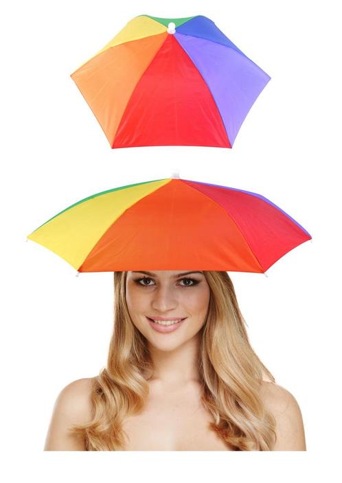 Hoofd paraplu regenboog, Hobby en Vrije tijd, Feestartikelen, Feestartikel, Nieuw, Verzenden