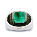 Ring Platina - 9.92ct. tw. Smaragd - Diamant, Sieraden, Tassen en Uiterlijk, Ringen, Nieuw