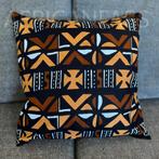 Afrikaans kussen | Bruine Bogolan / Mud cloth - Sierkussen 4, Huis en Inrichting, Woonaccessoires | Kussens, Ophalen of Verzenden