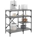 vidaXL Bakkersrek 90x40x84 cm bewerkt hout en metaal grijs, Huis en Inrichting, Verzenden, Nieuw