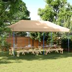 vidaXL Partytent inklapbaar pop-up 580x292x315 cm beige, Tuin en Terras, Verzenden, Nieuw, Partytent