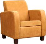 Leren fauteuil - Kenia Leer Cognac - Hout zwart, Huis en Inrichting, Fauteuils, Nieuw, Ophalen of Verzenden, Landelijk, 50 tot 75 cm