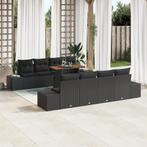 vidaXL 9-delige Tuinset met kussens poly rattan acaciahout, Tuin en Terras, Verzenden, Nieuw, Rotan, Tuinset