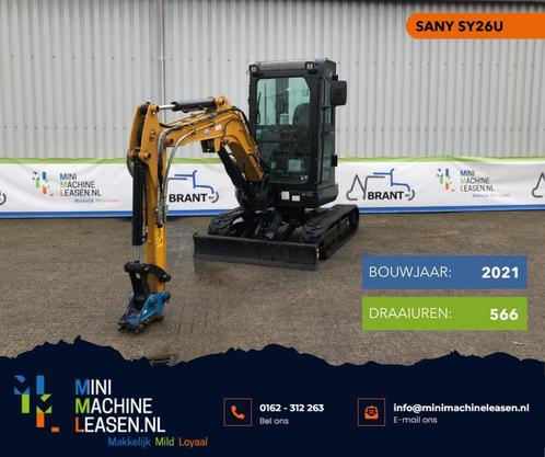 SANY SY26U minigraafmachine | speedlease vanaf € 179,- p/w, Zakelijke goederen, Machines en Bouw | Kranen en Graafmachines, Graafmachine
