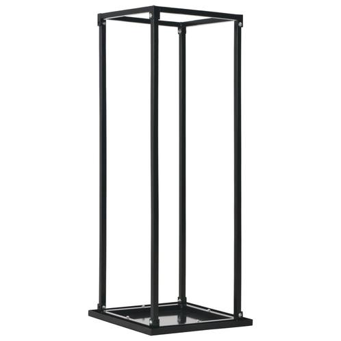 vidaXL Haardhoutrek met basis 37x37x113 cm staal zwart, Huis en Inrichting, Haarden, Nieuw, Verzenden