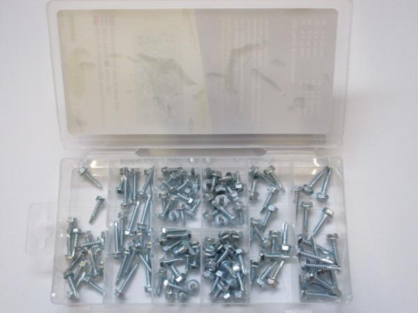 Veiling - 2x Assortiment Zelf Tappende Schroeven 120-delig, Doe-het-zelf en Verbouw, IJzerwaren en Bevestigingsmiddelen