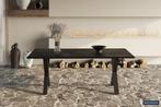 Tafel Elena 200 cm Rechthoekig Mango hout zwart (2c) -, Huis en Inrichting, Tafels | Eettafels, Ophalen of Verzenden, Nieuw