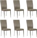 Set van 6 Leren eetkamerstoelen - Echt leer, Modern, Comfort, Overige kleuren, Nieuw, Leer, Ophalen of Verzenden