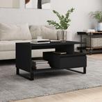 vidaXL Salontafel 90x49x45 cm bewerkt hout zwart, Minder dan 50 cm, 50 tot 100 cm, Verzenden, Nieuw
