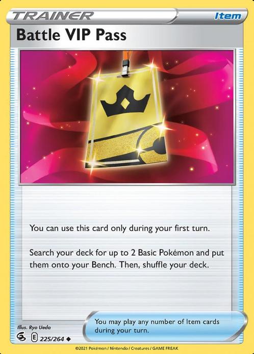 Trainer Battle VIP Pass 225/264 (Fusion Strike), Hobby en Vrije tijd, Verzamelkaartspellen | Pokémon, Losse kaart, Nieuw, Foil
