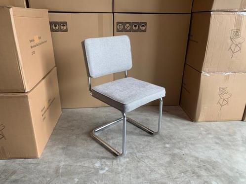 Veiling - Stoel Brave (set van 4) Stof - Grijs - Lichtgrijs, Huis en Inrichting, Stoelen, Nieuw