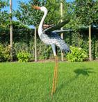 Very large sculpture of a Heron, 110 cm. high - metal