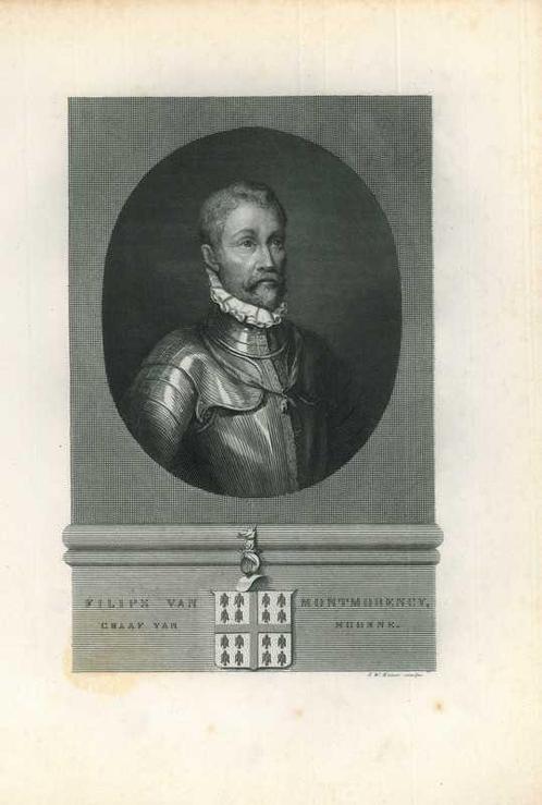 Portrait of Philip de Montmorency, Count of Horn, Antiek en Kunst, Kunst | Etsen en Gravures
