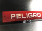 GEVAAR Spaanse waarschuwing rood/wit porseleinen emaille, Antiek en Kunst