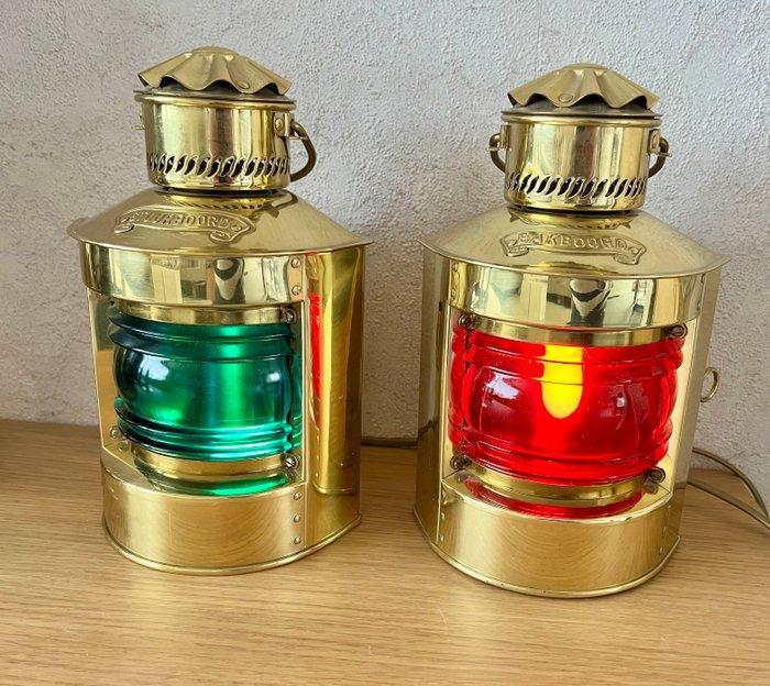 Maritieme objecten (2) - DHR - Messing, Glas- Prachtige set, Antiek en Kunst, Curiosa en Brocante