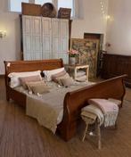 Stijlvol landelijk houten bed met latte bodem, Ophalen