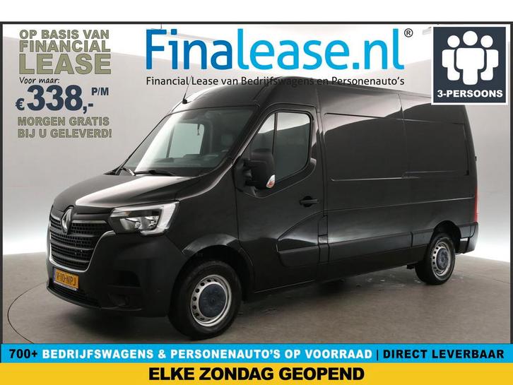 Renault Master 2.3 DCI L2H2 Airco Cruise Camera 3 Persoons, Auto's, Bestelauto's, Lease, Handgeschakeld, Diesel, Renault, Zwart