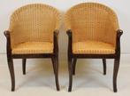 Fauteuil - Hout, Riet - Twee stoelen