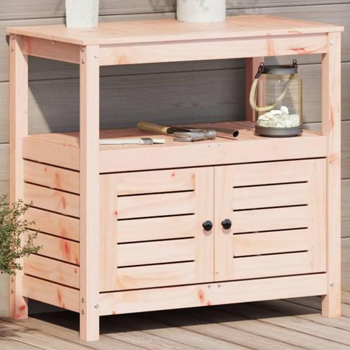 vidaXL Oppottafel met schappen 82,5x45x81 cm massief, Tuin en Terras, Overige Tuin en Terras, Nieuw, Verzenden