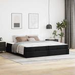 vidaXL Bedframe met matras met matras 2 pcs Zwart PVC, Huis en Inrichting, Slaapkamer | Bedden, Verzenden, Nieuw, Zwart