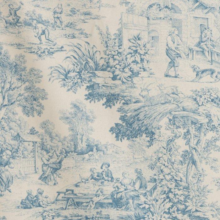 Prachtig Toile de Jouy Azzurro - 3 meter - Textiel - 300 cm, Antiek en Kunst, Antiek | Kleden en Textiel