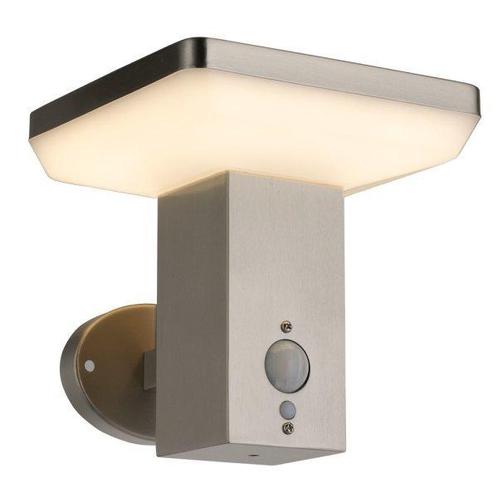 Solar buiten Wandlamp met sensor vierkant 4,4W Warm wit, Tuin en Terras, Buitenverlichting, Aluminium, Ophalen of Verzenden