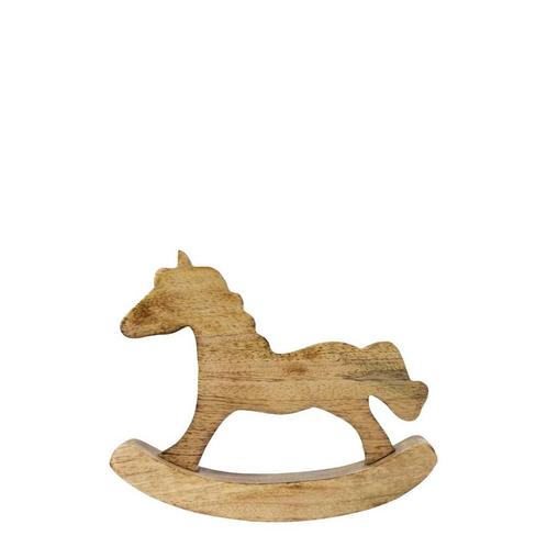 Hobbelpaard mango hout 17x14cm, Huis en Inrichting, Woonaccessoires | Overige, Verzenden