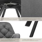 tectake® Draaistoel Fluweellook – Eetkamerstoel met Armleuni, Huis en Inrichting, Verzenden, Zo goed als nieuw