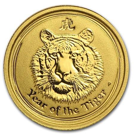 Gouden Lunar II - 1/20 oz 2010 Year of the Tiger, Postzegels en Munten, Munten | Oceanië, Losse munt, Goud, Verzenden