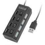 4Poort USB 2.0 Hub Zwart Met Switch, Computers en Software, Nieuw, Verzenden