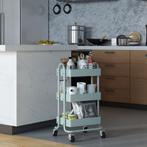 [en.casa] Keukentrolley Pyhäntä met 3 manden 78,5x46x35 cm m, Verzenden, Nieuw