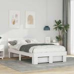vidaXL Bedframe met hoofdeinde Wit 120 x 200 cm Massief, Huis en Inrichting, Slaapkamer | Bedden, Verzenden, Nieuw, Wit, Hout