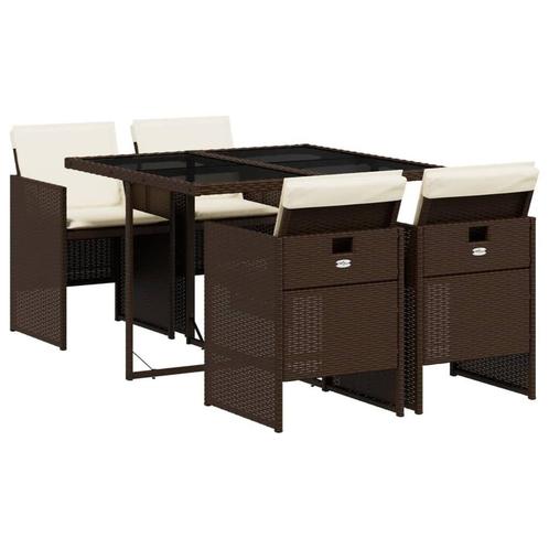 Rattan Tuinset 5-delig | Compact & Fijn | Retourdeal, Tuin en Terras, Tuinsets en Loungesets, Nieuw, Rotan, Tuinset, 4 zitplaatsen