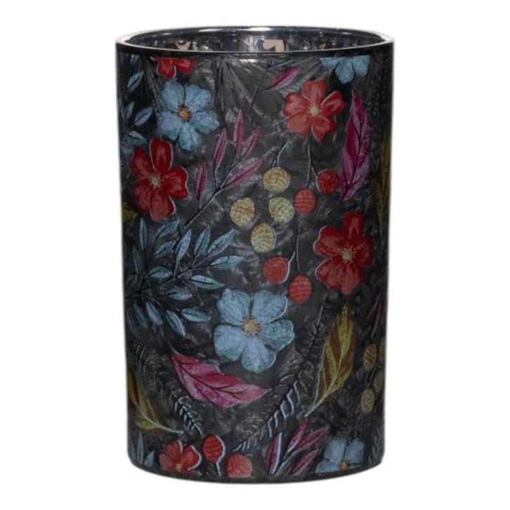 Theelichthouder Sandy bloemen zwart groot 18cm, Huis en Inrichting, Woonaccessoires | Overige, Verzenden
