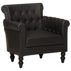 Fauteuil Zwart Geitenleer - Retourdeal - Nu 42% Korting!, Minder dan 75 cm, Vintage, Nieuw, Ophalen of Verzenden