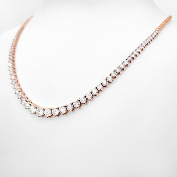 Halsketting - 14 karaat Roségoud, D-E/VVS - 7.79ct. tw., Sieraden, Tassen en Uiterlijk, Kettingen