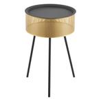 [en.casa] Salontafel Gällivare rond zwart en goud 65xØ40 cm, Huis en Inrichting, Tafels | Bijzettafels, Verzenden, Nieuw
