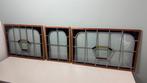 Art Deco Glas-in-loodraam (3) - Elegante Set van 3 Art Deco, Antiek en Kunst