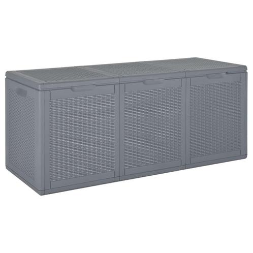 Tuinbox 270 L PP rattan grijs (Schuurtjes-Rekken), Tuin en Terras, Tuinhuizen, Nieuw, Verzenden