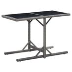 vidaXL Tuintafel 110x53x72 cm glas en poly rattan antraciet, Verzenden, Nieuw