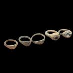 Middeleeuws Brons Ring lot van 5 (Zonder minimumprijs), Sieraden, Tassen en Uiterlijk, Antieke sieraden