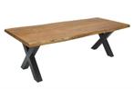 Massief houten eettafel MAMMUT NATURE 200cm acacia X-frame, Huis en Inrichting, Tafels | Eettafels, Ophalen of Verzenden, Nieuw