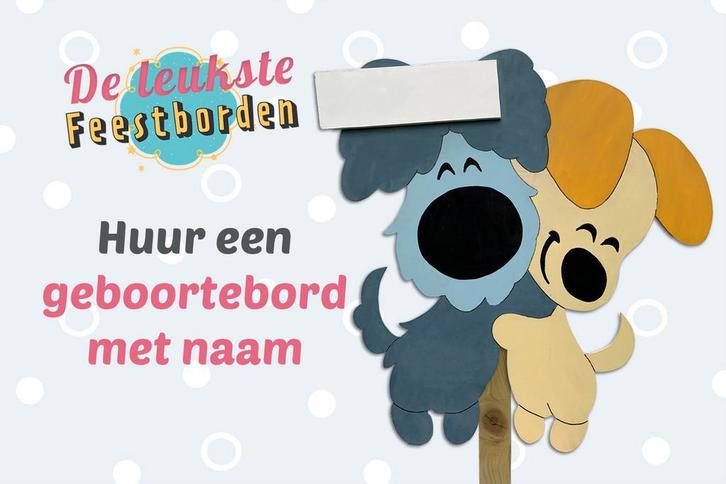 Geboortebord Woezel en Pip goedkoop huren voor meisje/jongen, Kinderen en Baby's, Kraamcadeaus en Geboorteborden, Nieuw, Ophalen