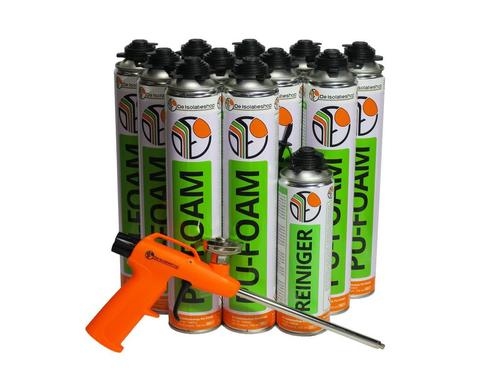 Pur-set De Isolatieshop Purschuim + Reiniger + Pistool, Doe-het-zelf en Verbouw, Isolatie en Afdichting, Ophalen of Verzenden