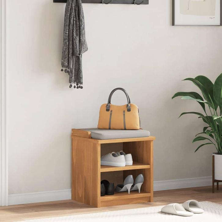 vidaXL Gangbankje SANDNES 45x40x50 cm massief grenenhout, Huis en Inrichting, Banken | Voetenbanken en Poefen, Nieuw, Verzenden