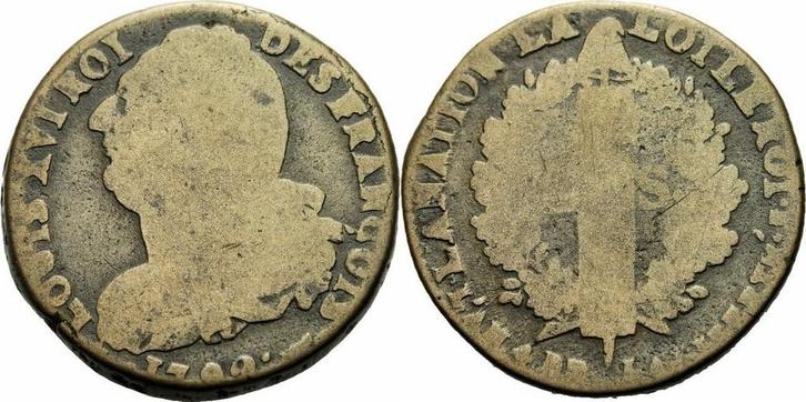 Frankreich Ludwig Xvi 2 Sols 1792 Lan 4 W Lille Constit..., Postzegels en Munten, Munten | Europa | Niet-Euromunten, Verzenden