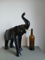 sculptuur, olifant, mid-century - 51 cm - Leder, Antiek en Kunst